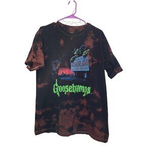 Goosebumps Tie-Dye T-Shirt Horrorland Welcome Sign Graphic M